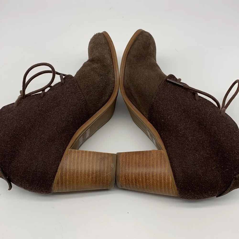 Tom's Lunata Brown Suede Ankle Boots Size 6.5